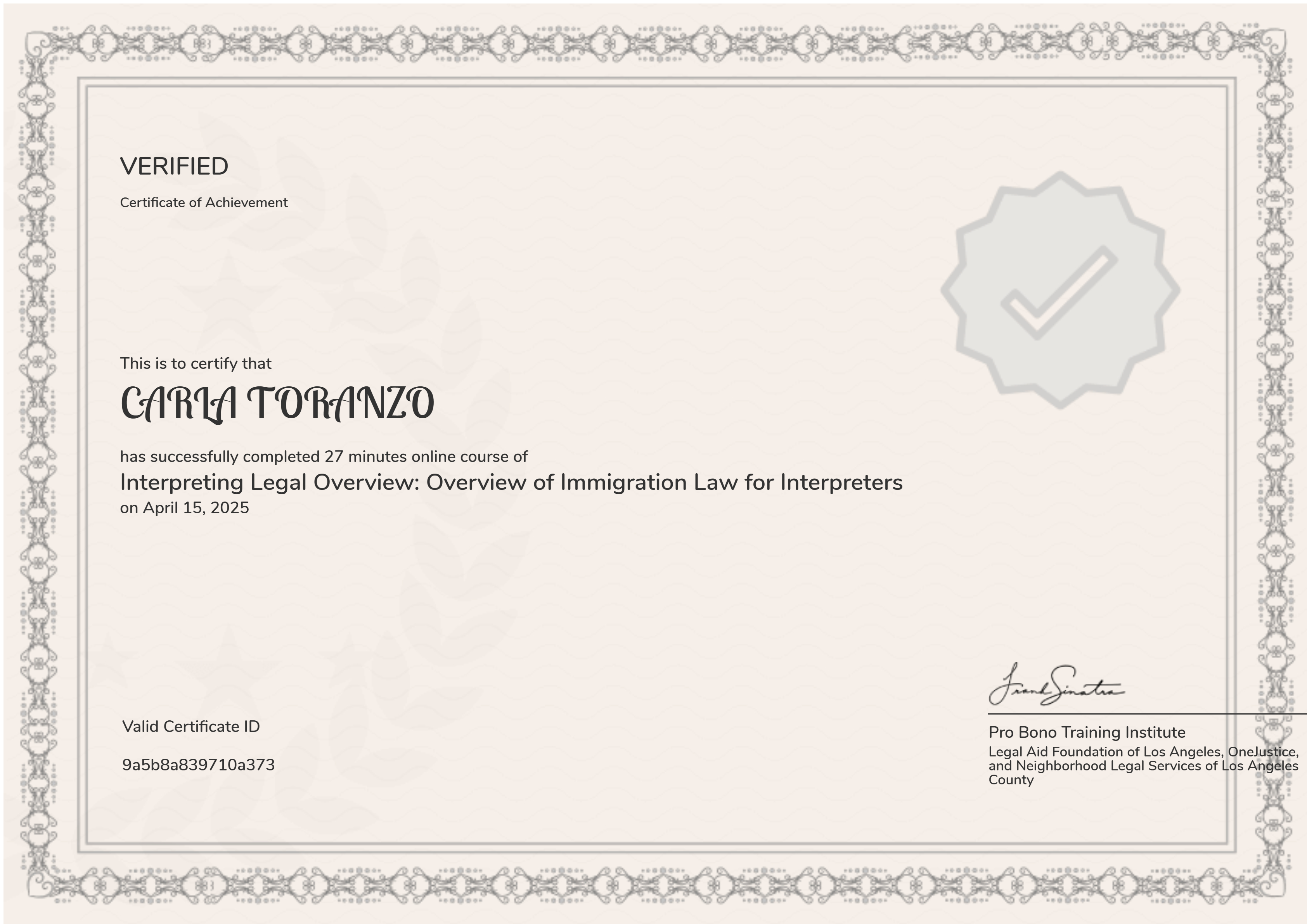Interpreting Legal Overview: Overview of Immigration Law for Interpreters
